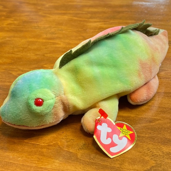 TY Beanie Baby Iggy the Iguana tie dye 1997 - Picture 3 of 10